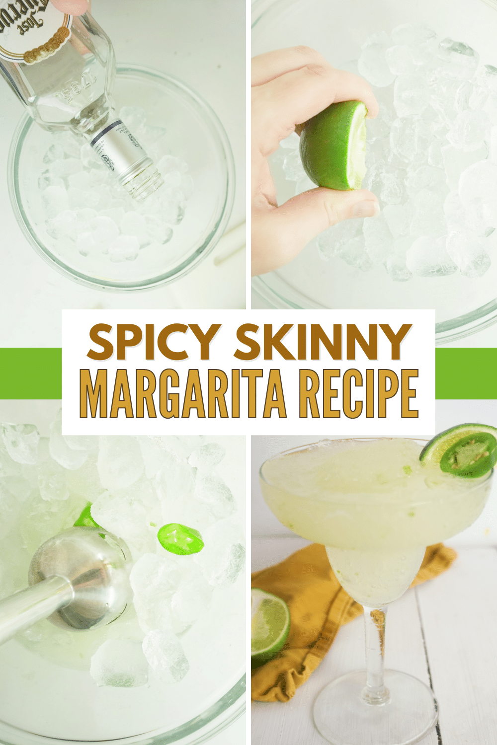 This Spicy Skinny Margarita Recipe is perfect for warm days and Cinco de Mayo parties. You can whip up this delicious drink in no time! #spicyskinnymargaritarecipe #margaritas #margaritarecipe #skinnymargarita #cocktail via @wondermomwannab