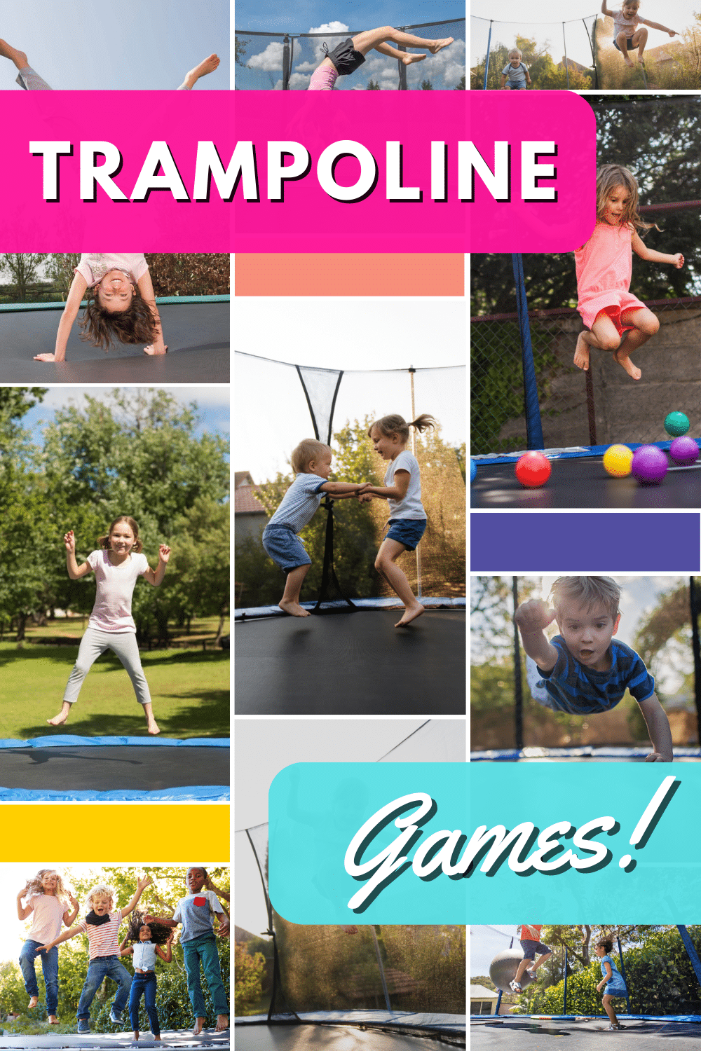 If you're looking for hours of bouncy fun, you're going to love this collection of the 27 best trampoline games you can play with your family. #trampoline #outdooractivities #familyfun #trampolinegames via @wondermomwannab