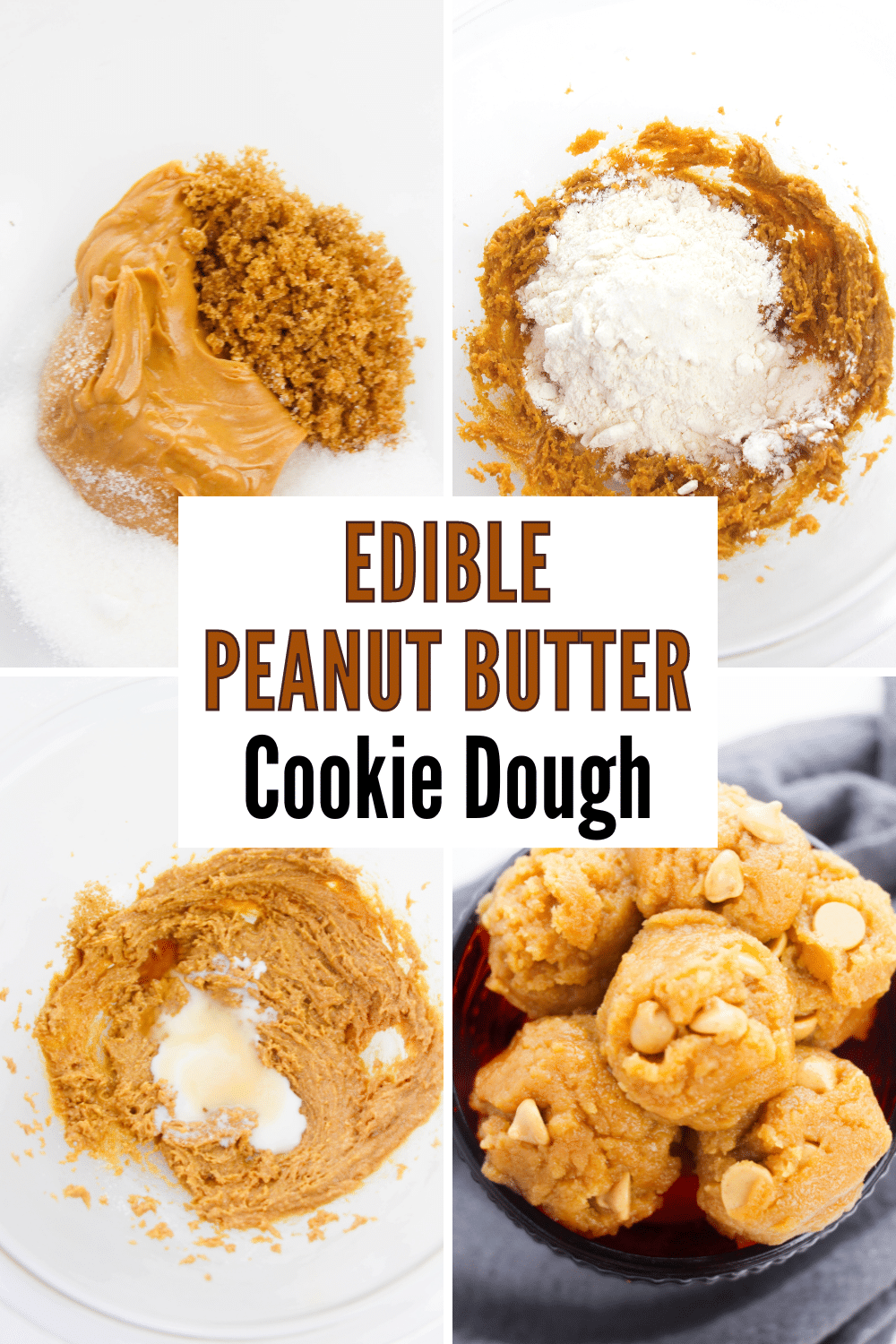 Bring back the nostalgic flavors of your childhood memories through this delightful Edible Peanut Butter Cookie Dough recipe. #ediblepeanutbuttercookiedough #cookies #ediblecookiedough #sweettooth #peanutbutterchips via @wondermomwannab