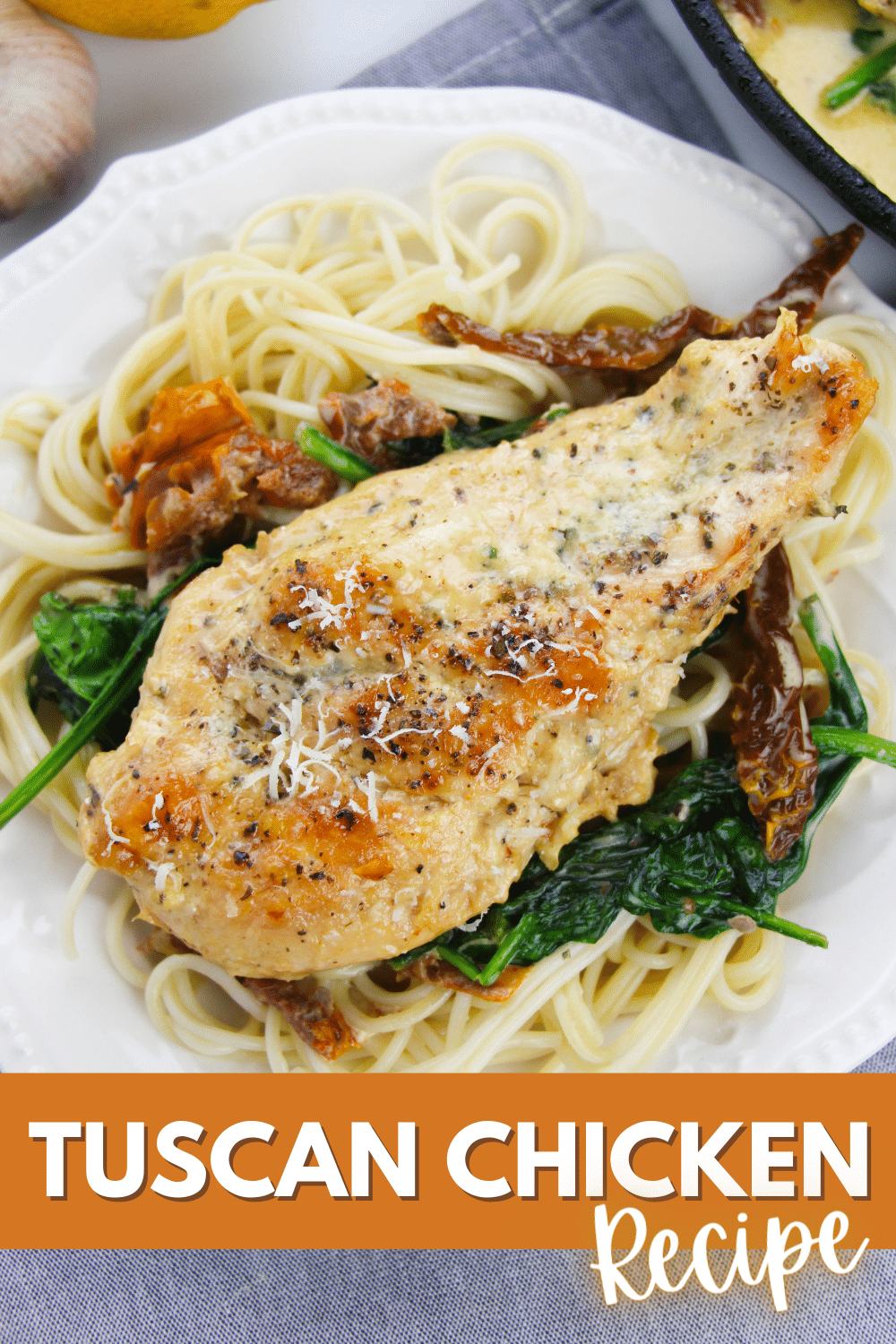 This Tuscan Chicken Recipe is one of the best meals when you want to make something quick and easy yet still delicious and nutritious! #tuscanchickenrecipe #creamytuscanchicken #creamytuscanchickenrecipe #tuscanchicken #chickenrecipe via @wondermomwannab
