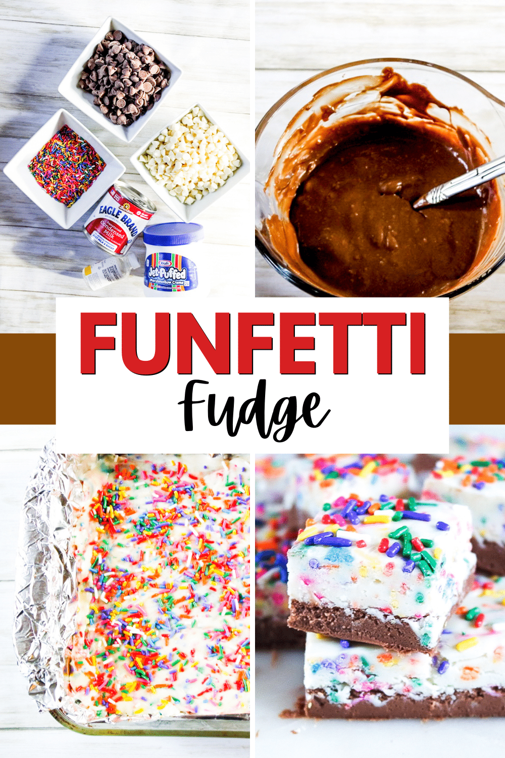 Delicious fudge with colorful sprinkles.