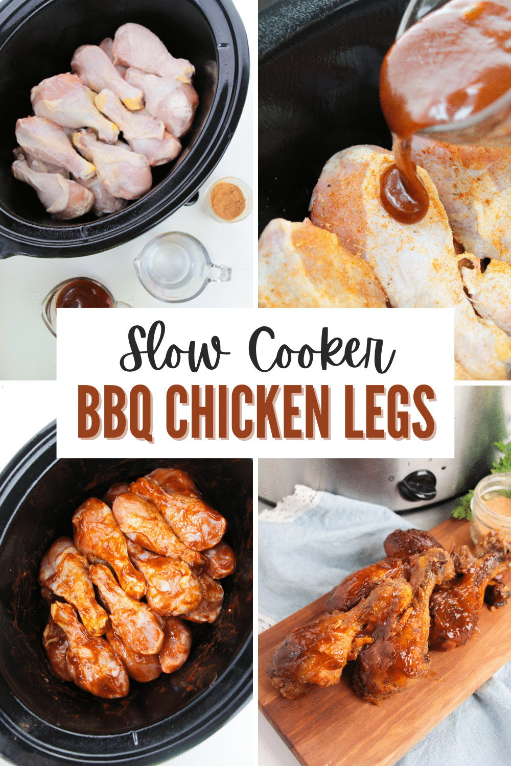 Slow-cooked BBQ chicken legs.