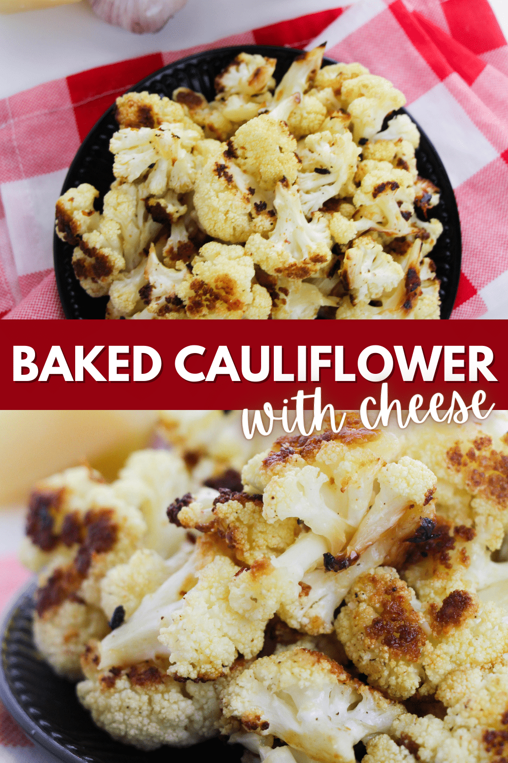 Baked cauliflower with cheese.