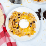 Mexican chicken enchilada casserole with crock pot method.