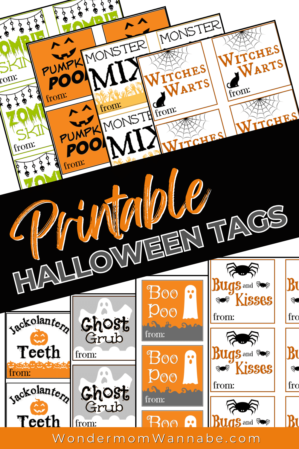 Printable Halloween tags for goodie bags.