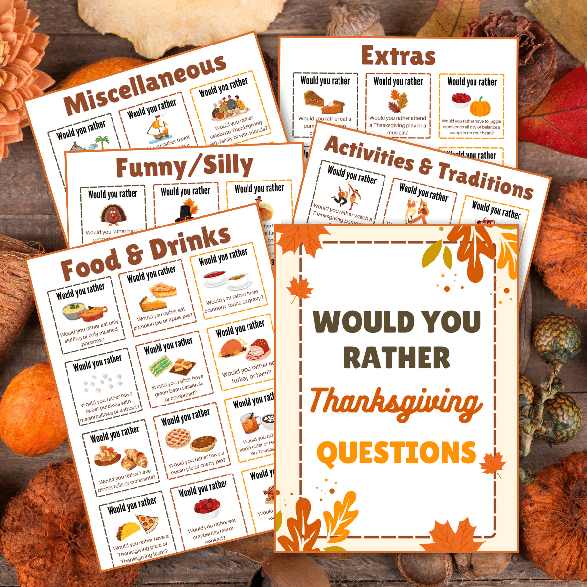 Thanksgiving Would You Rather questions for kids.