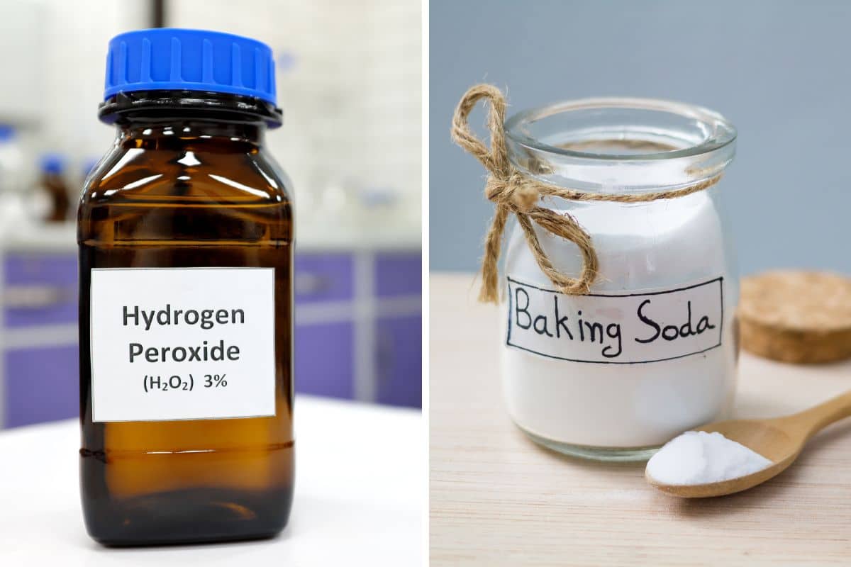 Hydrogen peroxide and baking soda - the ultimate solution for removing grass stains from jeans.
