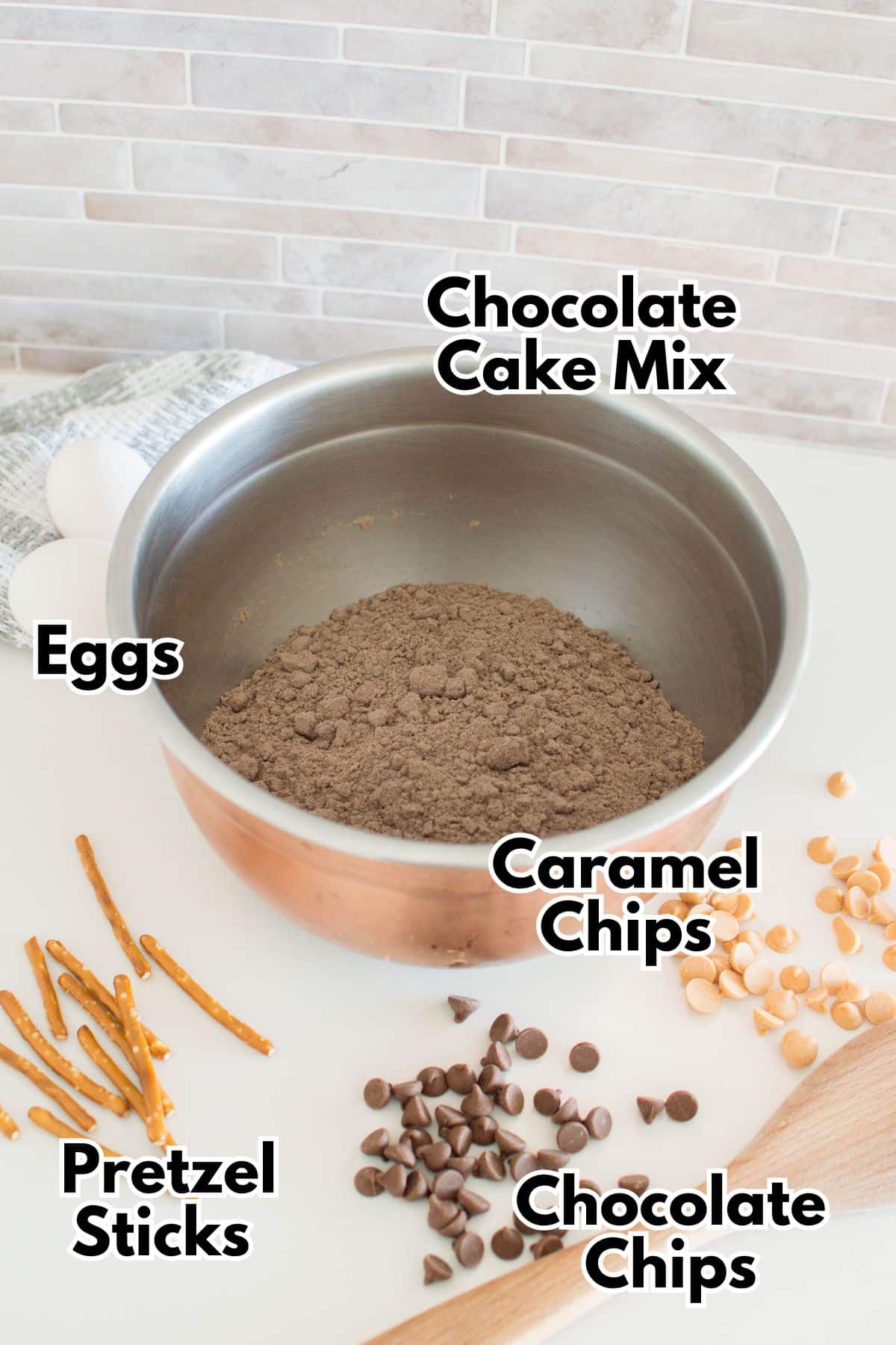 Caramel Pretzel Cookies ingredients.