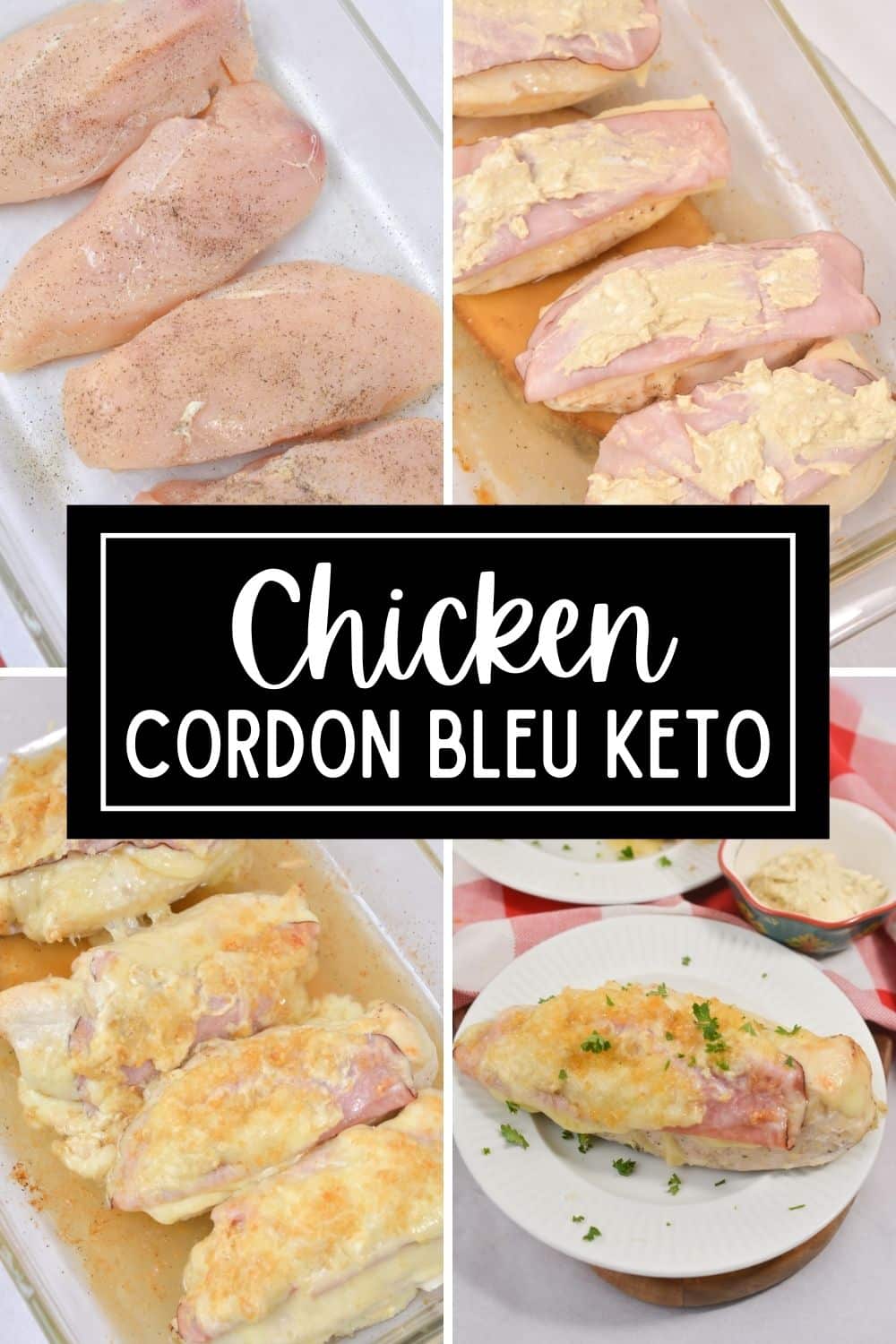 Chicken cordon bleu made in a keto-friendly manner.