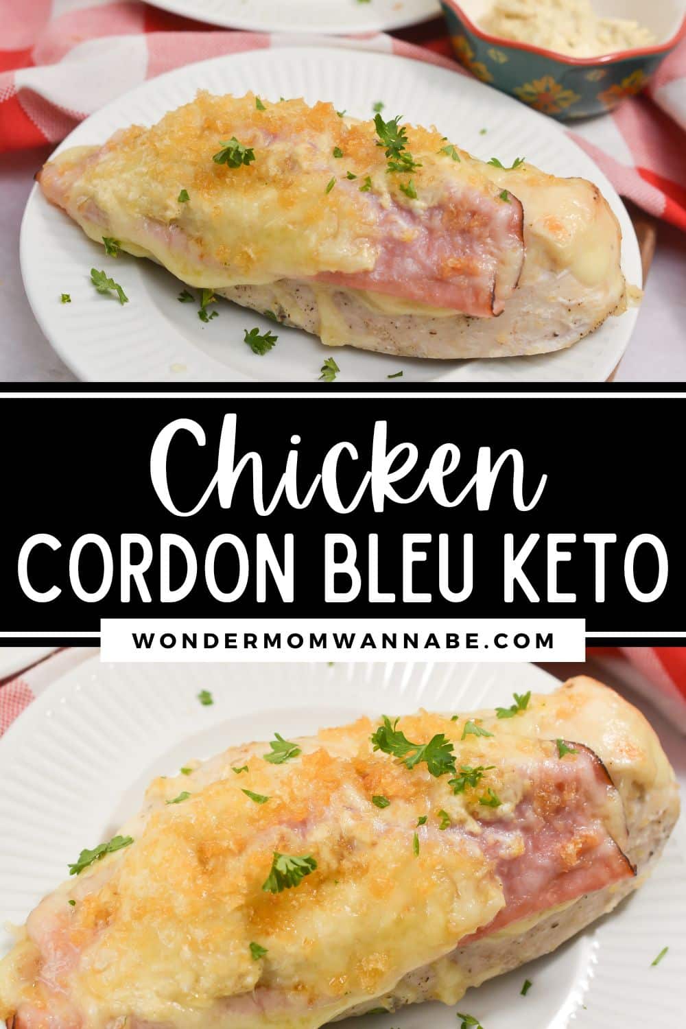 Indulge in a delicious plate of keto-friendly chicken cordon bleu.