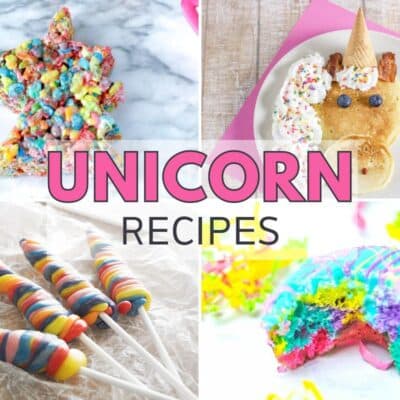 Bright and colorful unicorn-themed dessert recipes.