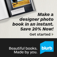 banner for making designer photo books with blurb